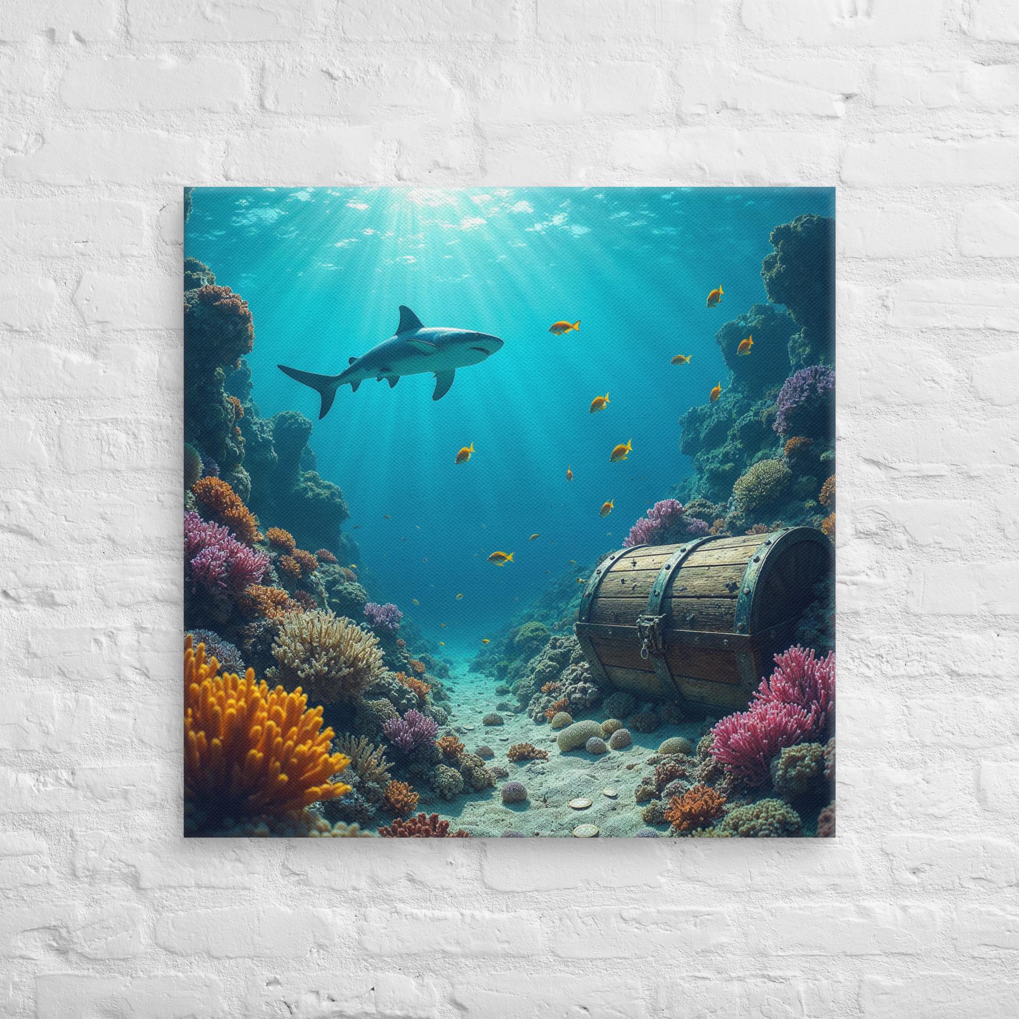 Ultimate Dive Adventure Canvas Print – Shark & Treasure Dive 28