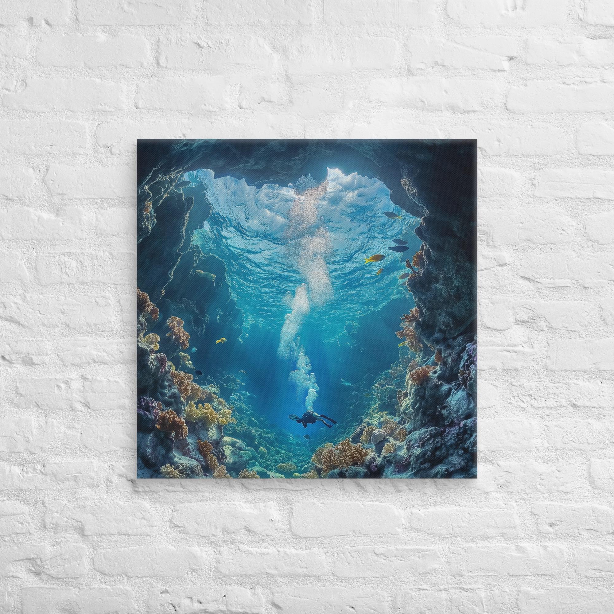 Exploring the Blue Abyss Canvas 25