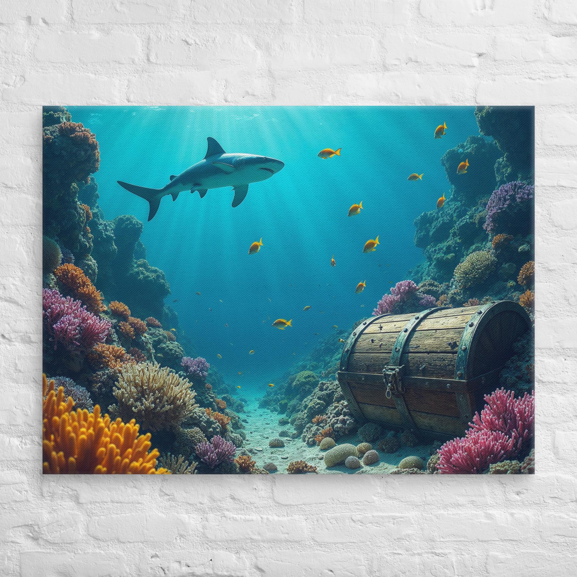 Ultimate Dive Adventure Canvas Print – Shark & Treasure Dive 29