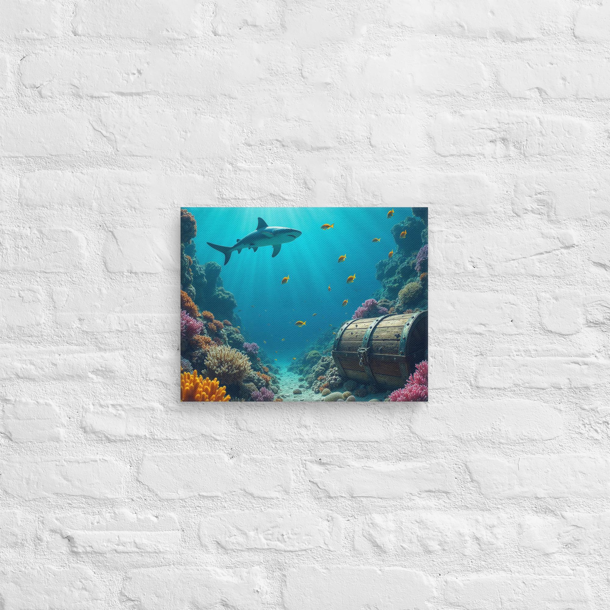 Ultimate Dive Adventure Canvas Print – Shark & Treasure Dive 4