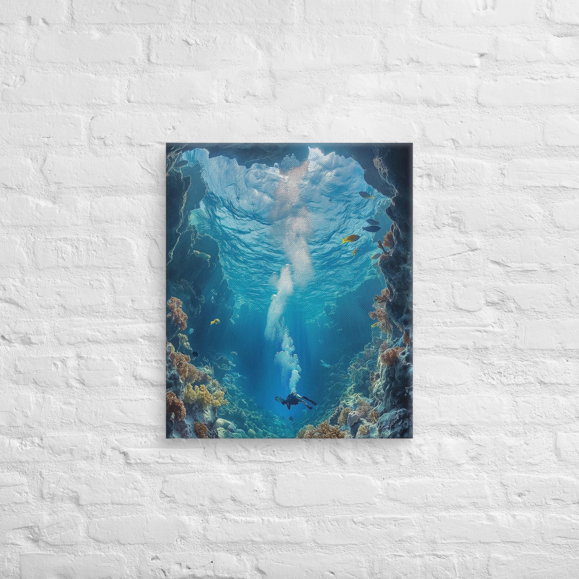 Exploring the Blue Abyss Canvas 16