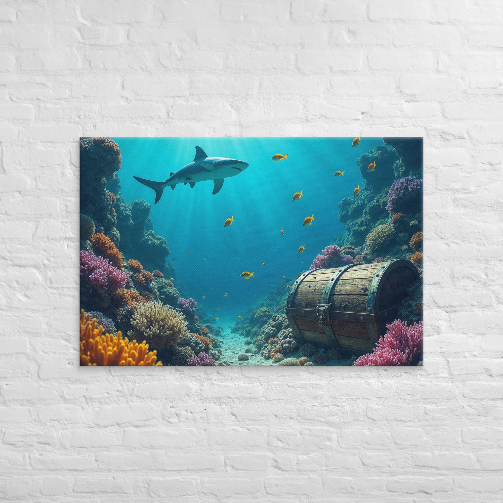 Ultimate Dive Adventure Canvas Print – Shark & Treasure Dive 32