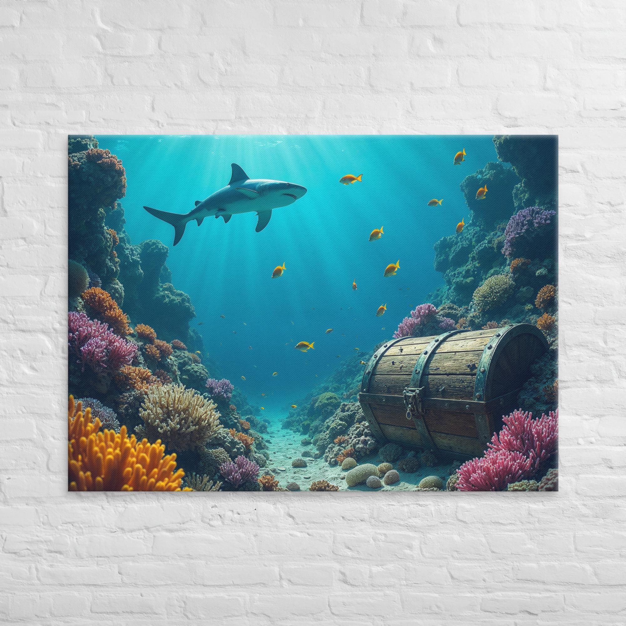 Ultimate Dive Adventure Canvas Print – Shark & Treasure Dive 35