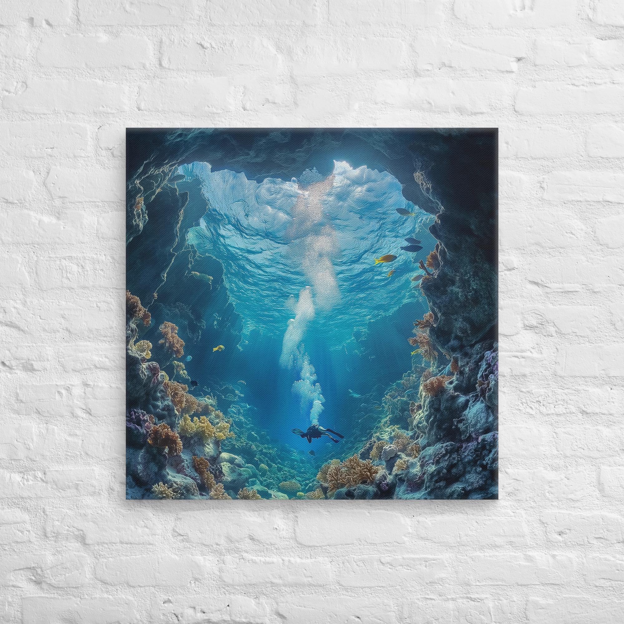 Exploring the Blue Abyss Canvas 27