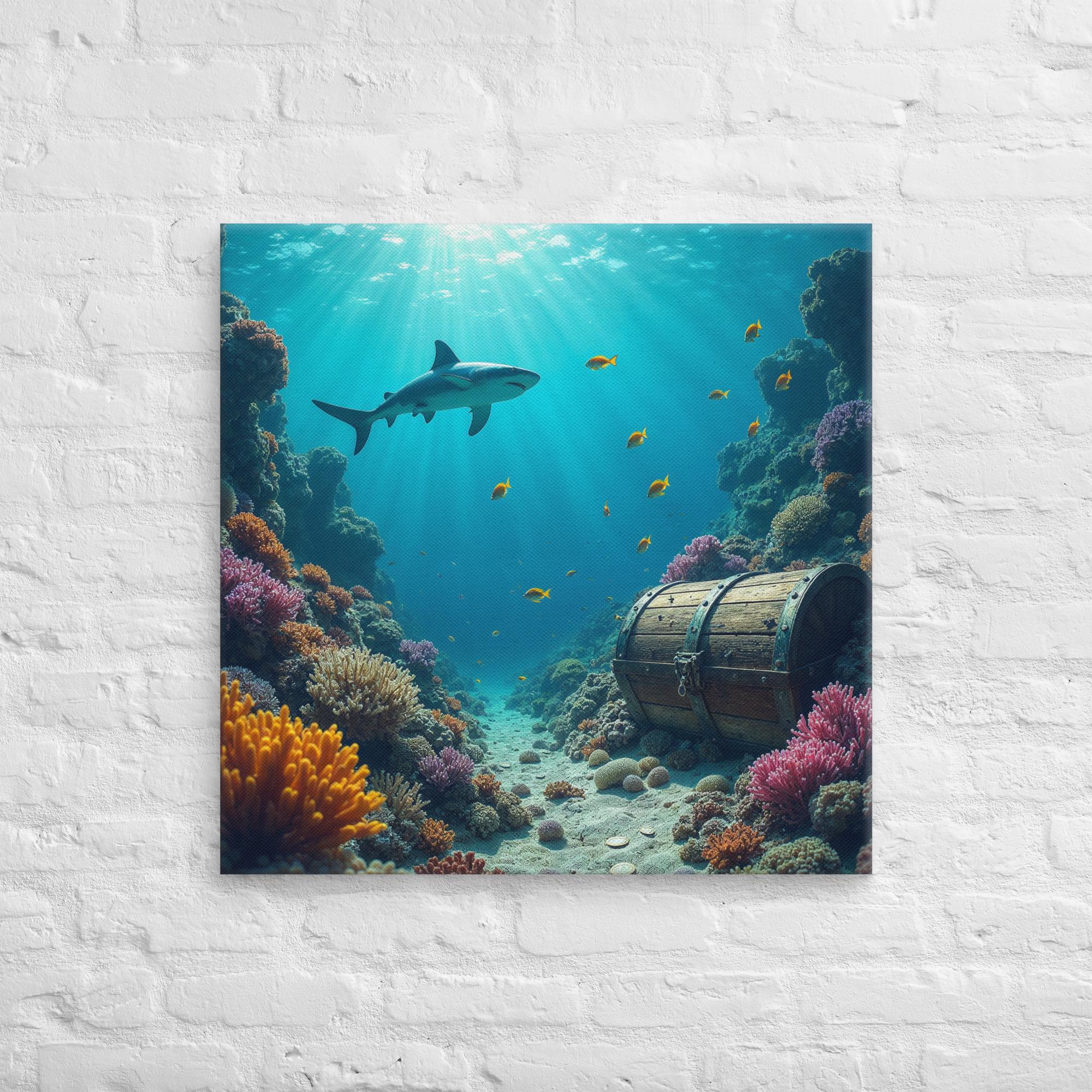 Ultimate Dive Adventure Canvas Print – Shark & Treasure Dive 26